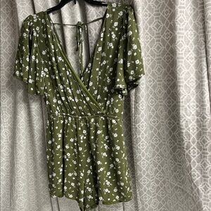 Miami Green Floral romper
